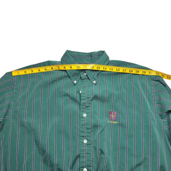 Ralph Lauren | Men | Blaire Green Striped Boy Scout LS Button Down Shirt | XL - Picture 3 of 10